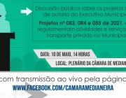 Audiência pública é marcada para discussão de projetos de lei de autoria do Executivo