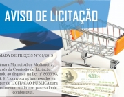 Aviso de licitação - Fornecimento de combustível