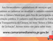 Chamamento de Fornecedores