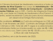 Câmara abre vagas para estágio
