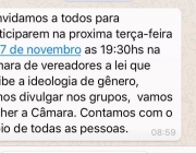 Câmara alerta sobre mensagem falsa no WhatsApp