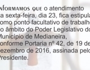 Câmara concede Ponto Facultativo de trabalho nesta sexta-feira