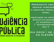 Câmara convoca audiência pública para prestação de contas do Executivo