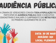 Câmara convoca Audiência Pública para prestação de contas do Poder Executivo Municipal