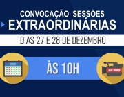 Câmara convoca sessões extraordinárias para os dias 27 e 28