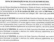 Câmara Municipal de Medianeira convoca vereadores e convida população para participar de sessão extraordinária nesta próxima terça,  25