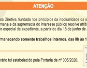 Câmara Municipal de Medianeira determina horário especial de atendimento