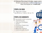 Câmara Municipal divulga vagas para estágio