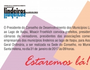 Conselho de Desenvolvimento dos Municípios Lindeiros ao Lado de Itaipu convoca para Assembleia Geral Ordinaria