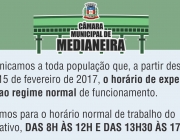 Expediente da Câmara Municipal retorna ao horário normal