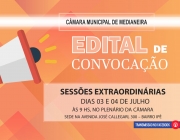 Presidência convoca sessões extraordinárias para os dias 3 e 4 de julho