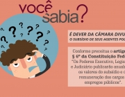 Você sabia? É dever da Câmara divulgar o subsídio de seus agentes políticos